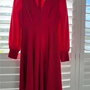 Gal Meets Glam Vibrant Red Long-Sleeve Dress